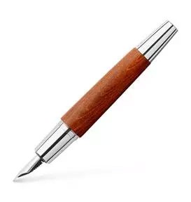 E-Motion Wood Fountain Pen with Chrome Metal Grip, Fine, Reddish Brown